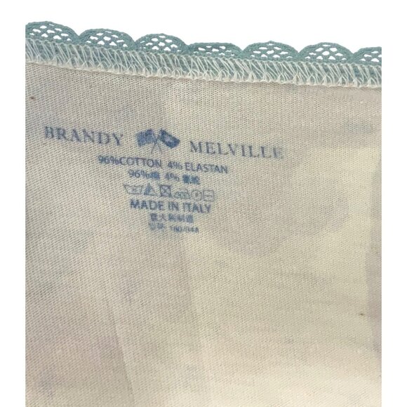 Brandy Melville Floral Lace Trim Cami Top Cottagecore Coquette Y2K Revive Flirty - Picture 11 of 12